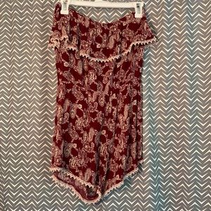 Strapless Printed Romper